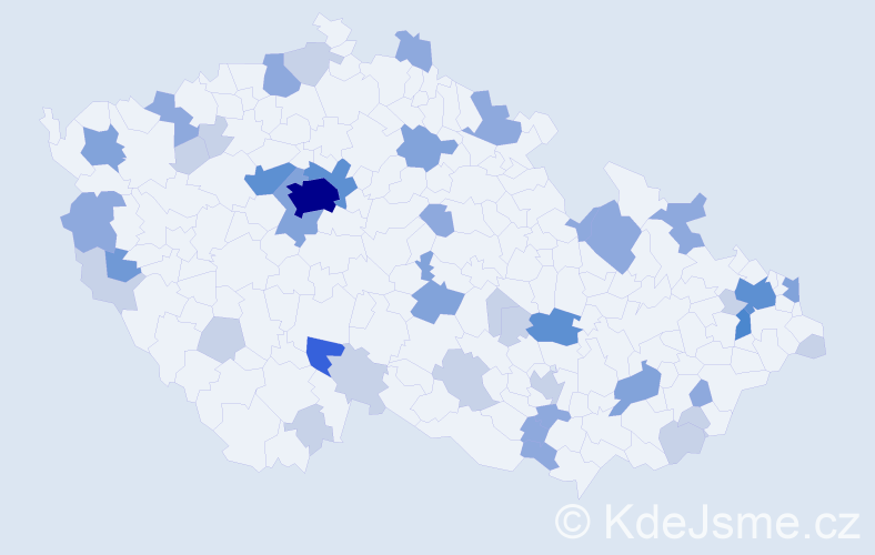 Příjmení: 'Halászová', počet výskytů 108 v celé ČR