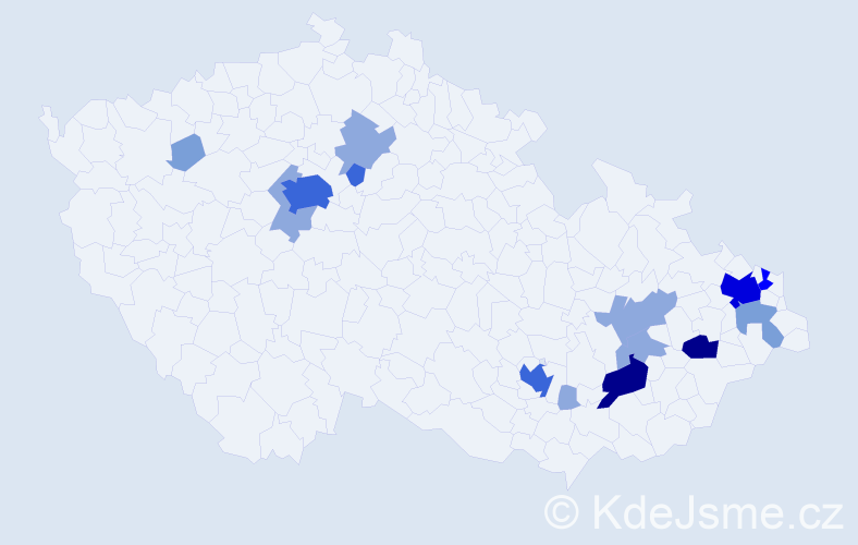 Příjmení: 'Majdloch', počet výskytů 46 v celé ČR