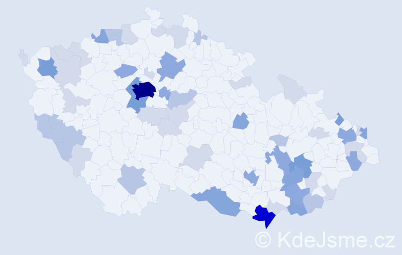 Příjmení: 'Beňa', počet výskytů 145 v celé ČR