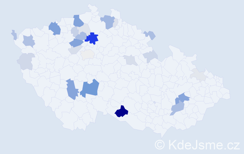 Příjmení: 'Rajz', počet výskytů 97 v celé ČR
