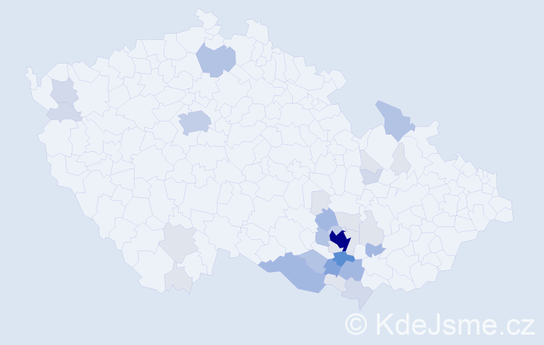 Příjmení: 'Kolegarová', počet výskytů 113 v celé ČR