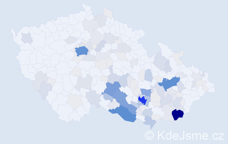 Příjmení: 'Vystrčil', počet výskytů 518 v celé ČR
