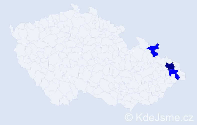 Příjmení: 'Chassaková', počet výskytů 4 v celé ČR