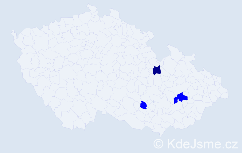Příjmení: 'Millonigová', počet výskytů 4 v celé ČR