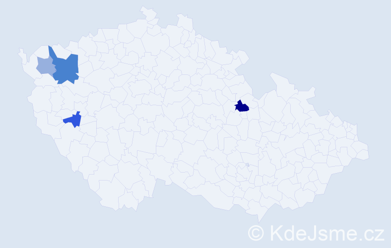 Příjmení: 'Gabalcová', počet výskytů 7 v celé ČR