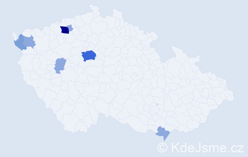 Příjmení: 'Pock', počet výskytů 17 v celé ČR