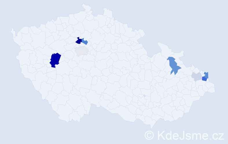 Příjmení: 'Čamaj', počet výskytů 14 v celé ČR