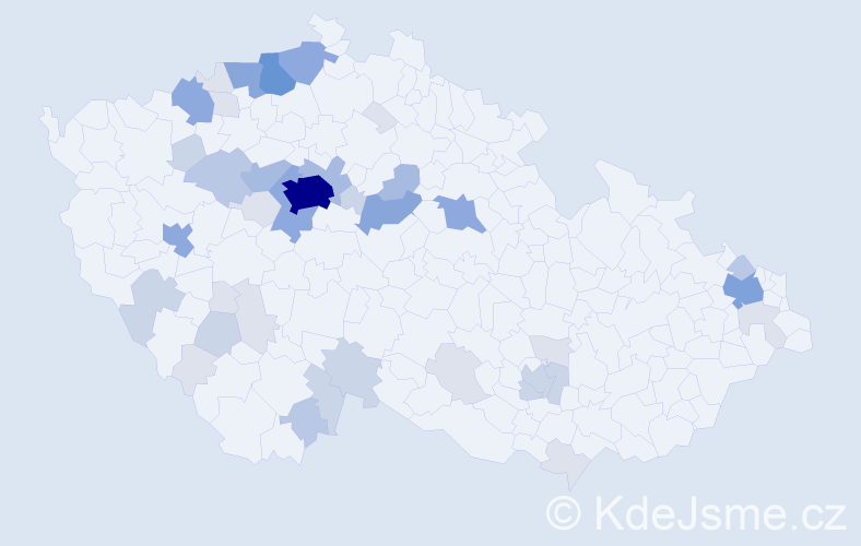 Příjmení: 'Vodvářková', počet výskytů 129 v celé ČR