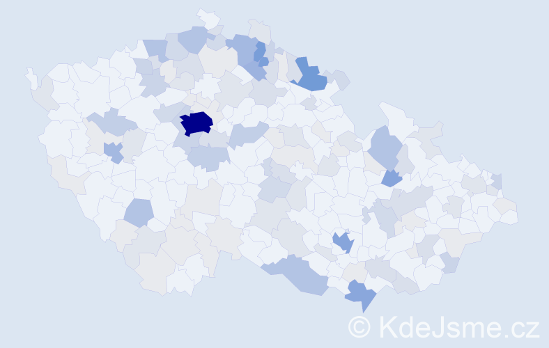 Příjmení: 'Hübner', počet výskytů 411 v celé ČR