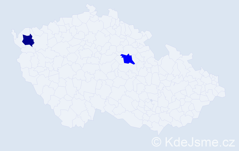 Příjmení: 'Mávrová', počet výskytů 3 v celé ČR