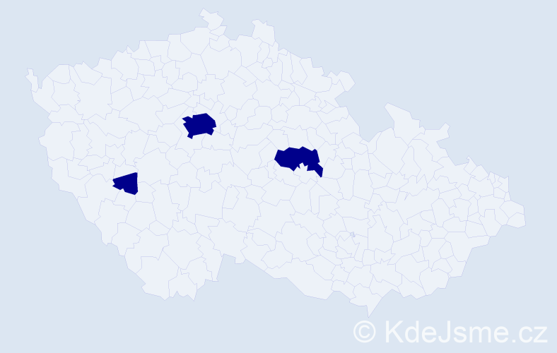 Příjmení: 'Kompus', počet výskytů 3 v celé ČR