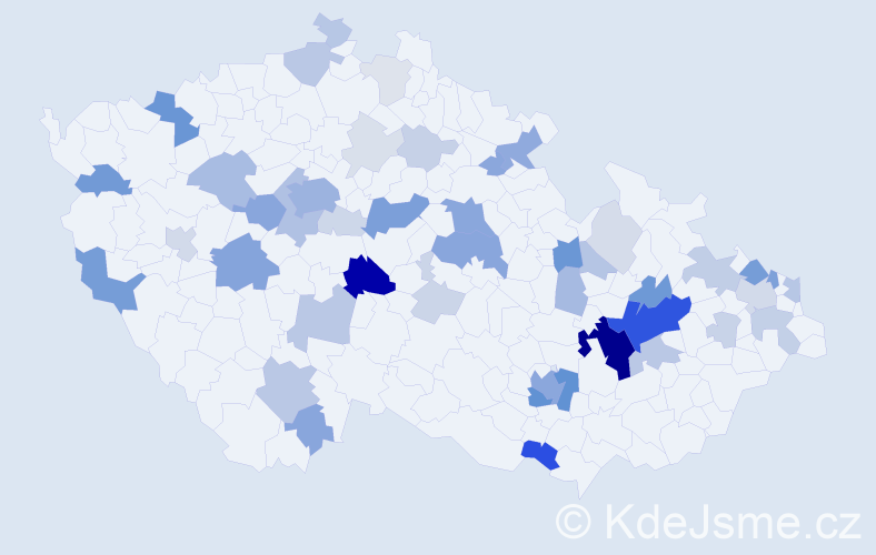 Příjmení: 'Ječmínek', počet výskytů 171 v celé ČR