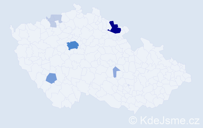 Příjmení: 'Kamitzová', počet výskytů 23 v celé ČR