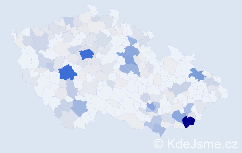 Příjmení: 'Zemek', počet výskytů 708 v celé ČR