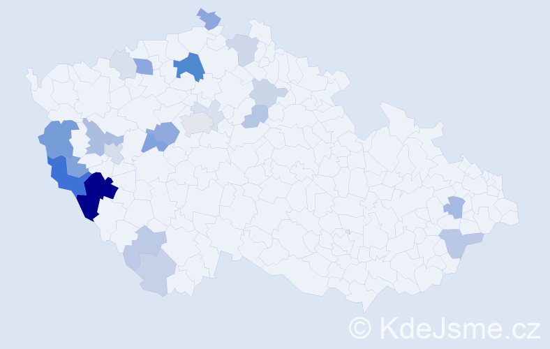 Příjmení: 'Pangerl', počet výskytů 64 v celé ČR