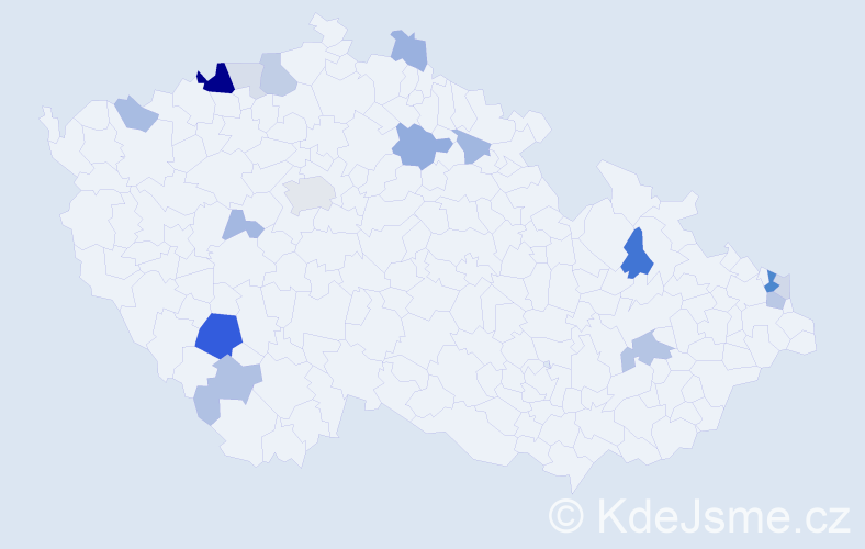 Příjmení: 'Demetr', počet výskytů 41 v celé ČR
