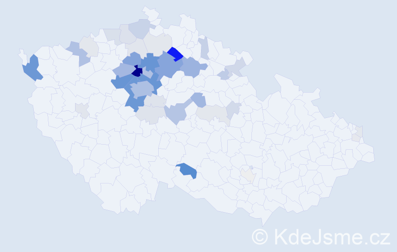 Příjmení: 'Kejmar', počet výskytů 188 v celé ČR