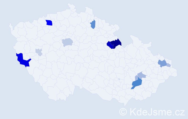 Příjmení: 'Behan', počet výskytů 31 v celé ČR