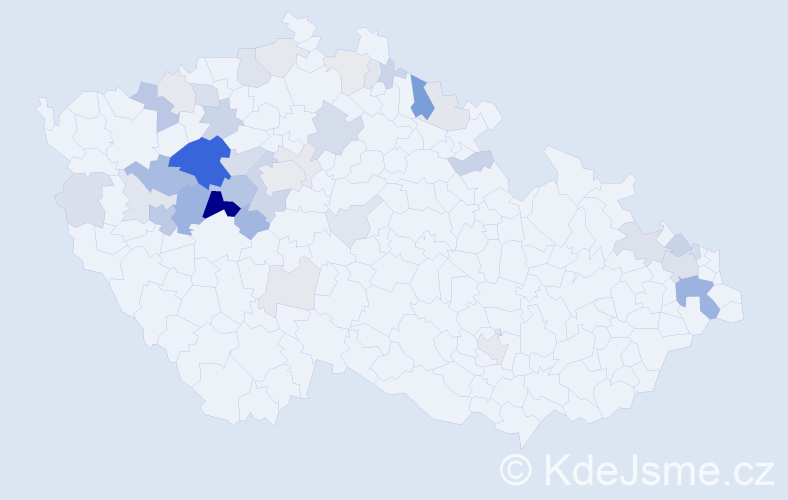 Příjmení: 'Kleknerová', počet výskytů 123 v celé ČR