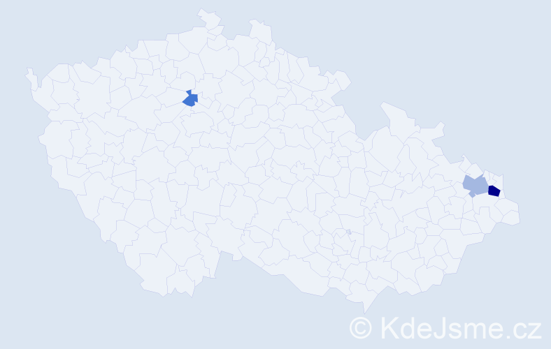 Příjmení: 'Oleksik', počet výskytů 8 v celé ČR