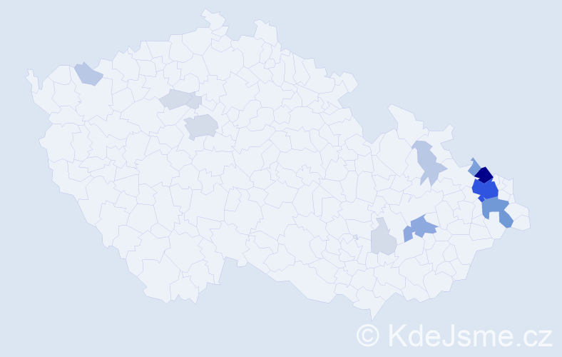 Příjmení: 'Bedrunková', počet výskytů 51 v celé ČR