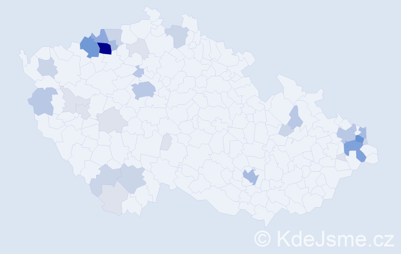 Příjmení: 'Tonka', počet výskytů 109 v celé ČR