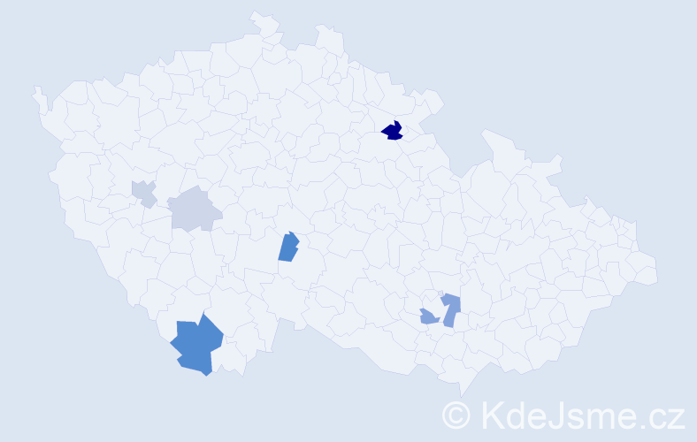Příjmení: 'Koprdová', počet výskytů 15 v celé ČR