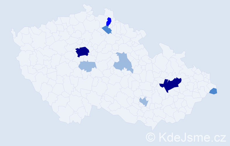 Příjmení: 'Hamilton', počet výskytů 19 v celé ČR