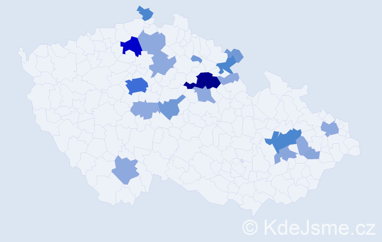 Příjmení: 'Ringel', počet výskytů 55 v celé ČR