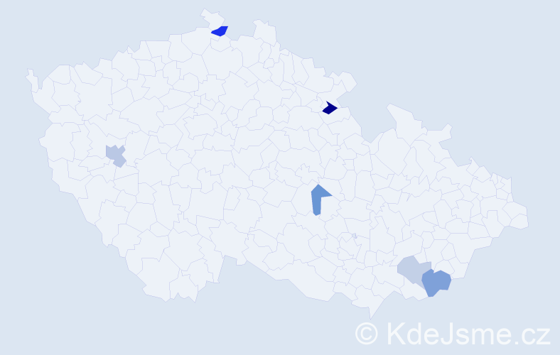 Příjmení: 'Psotná', počet výskytů 10 v celé ČR