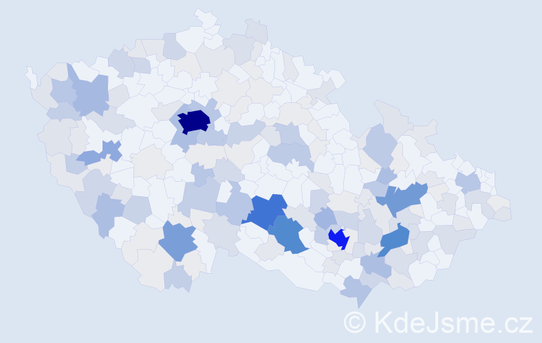 Příjmení: 'Vrzal', počet výskytů 803 v celé ČR
