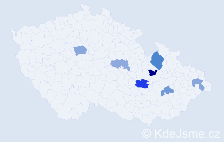 Příjmení: 'Gereš', počet výskytů 27 v celé ČR