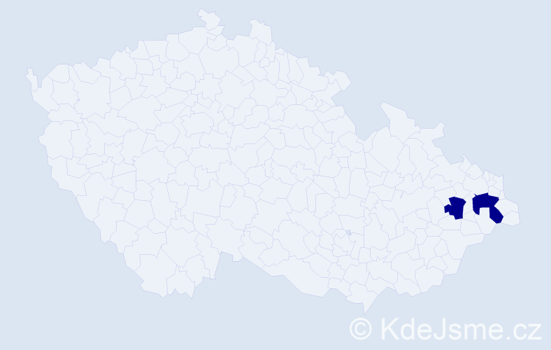 Příjmení: 'Daráková', počet výskytů 2 v celé ČR