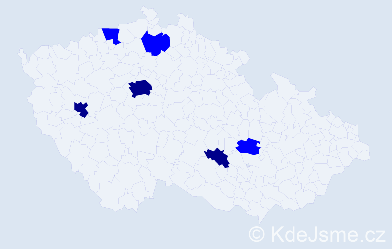 Příjmení: 'Böttcher', počet výskytů 9 v celé ČR