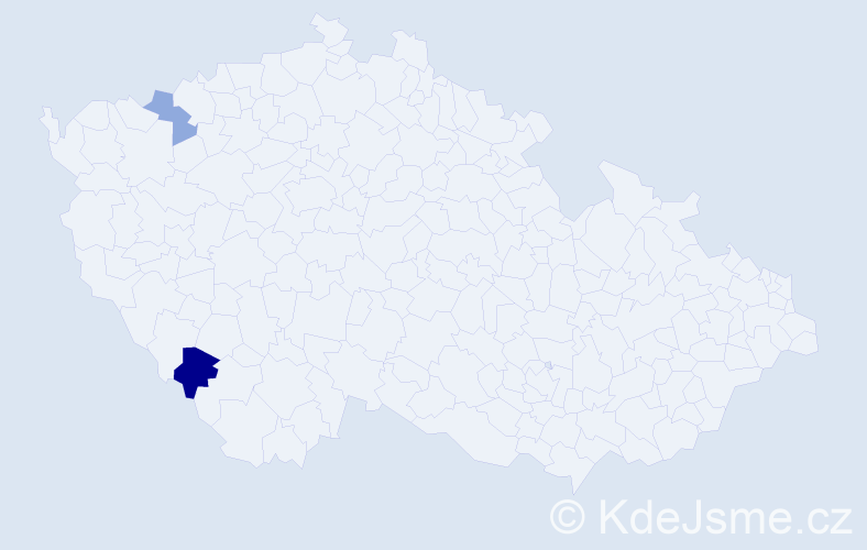 Příjmení: 'Daverná', počet výskytů 6 v celé ČR
