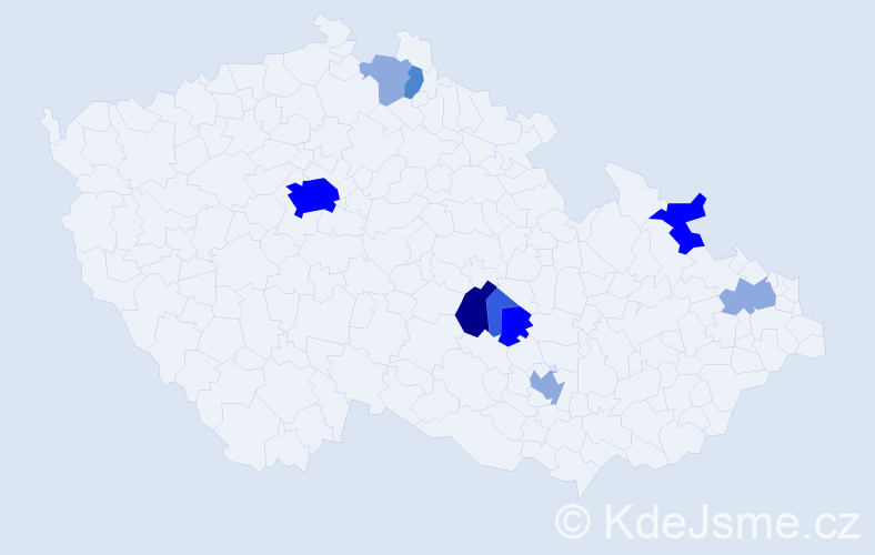 Příjmení: 'Tegzová', počet výskytů 26 v celé ČR