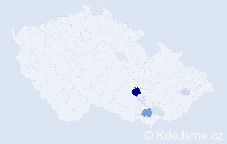 Příjmení: 'Kadlová', počet výskytů 22 v celé ČR