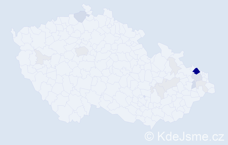 Příjmení: 'Cigán', počet výskytů 66 v celé ČR