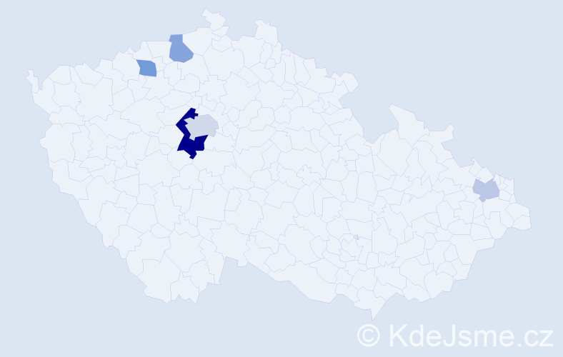 Příjmení: 'Koválik', počet výskytů 9 v celé ČR