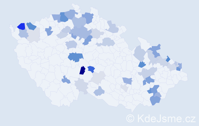 Příjmení: 'Milko', počet výskytů 164 v celé ČR