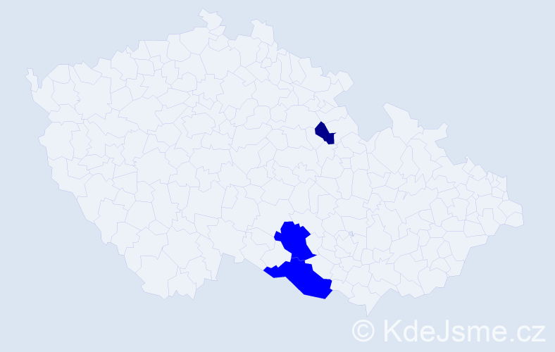 Příjmení: 'Soboňa', počet výskytů 4 v celé ČR