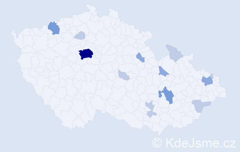 Příjmení: 'Furda', počet výskytů 29 v celé ČR