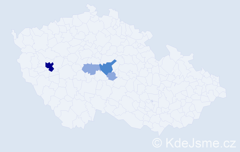 Příjmení: 'Adriánová', počet výskytů 9 v celé ČR