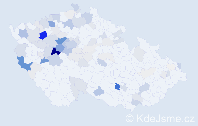 Příjmení: 'Perglová', počet výskytů 347 v celé ČR