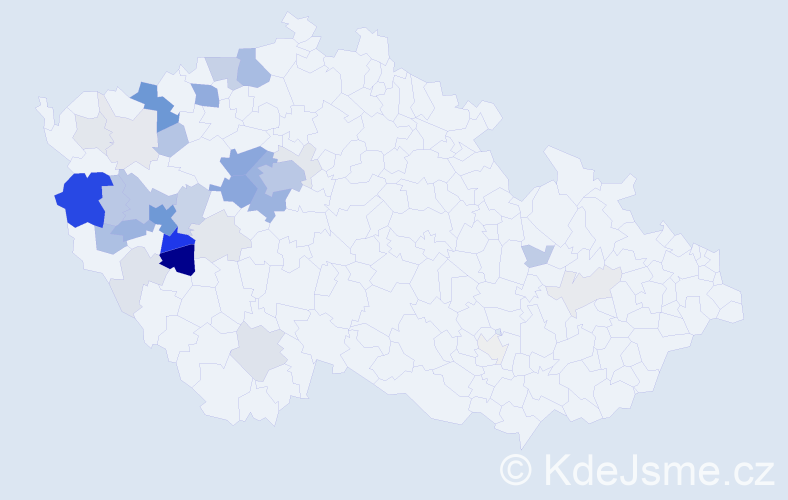 Příjmení: 'Šroubek', počet výskytů 153 v celé ČR