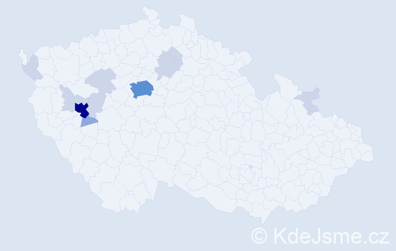 Příjmení: 'Hofrajtrová', počet výskytů 29 v celé ČR