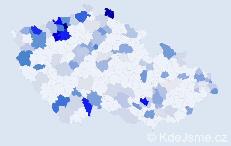 Příjmení: 'Filo', počet výskytů 389 v celé ČR