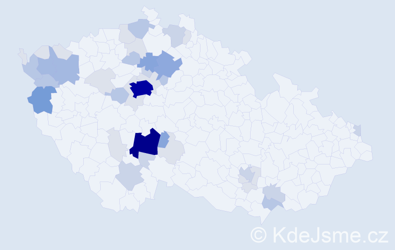 Příjmení: 'Kostroun', počet výskytů 132 v celé ČR