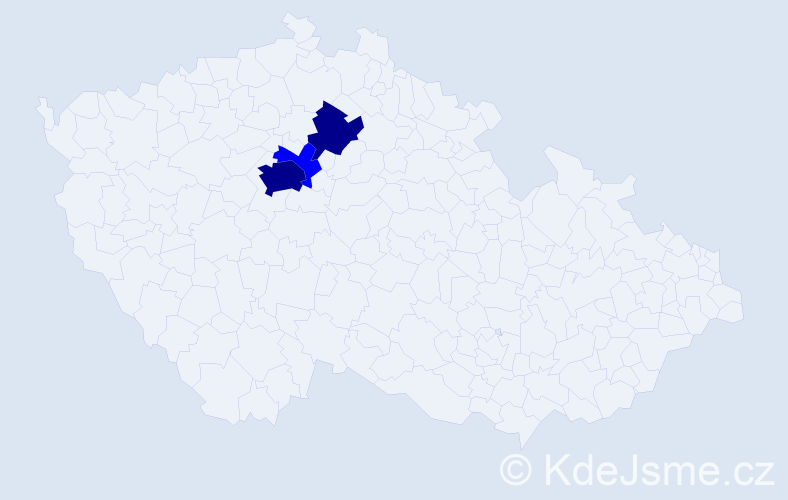 Příjmení: 'Waszmuth', počet výskytů 5 v celé ČR