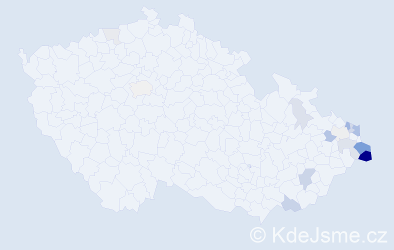 Příjmení: 'Pawlusová', počet výskytů 50 v celé ČR